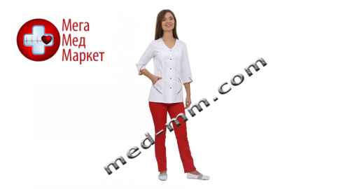 Купить Медицинский костюм Куба белый/принт №1049 цена, характеристики, отзывы